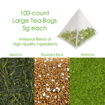 Matcha Genmaicha Large Tea Bags 100 Count